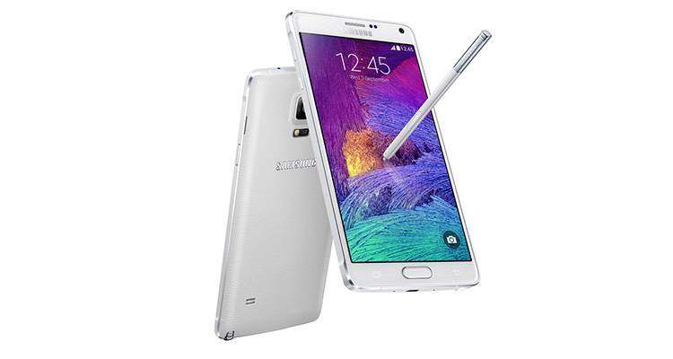 Immagine stampa del Samsung Galaxy Note 4, il nuovo phablet Android.