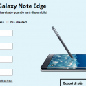 Pagina informativa di 3 Italia su Galaxy Note Edge