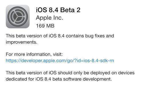 Apple: rilasciata la seconda beta di iOS 8.4 per gli sviluppatori!