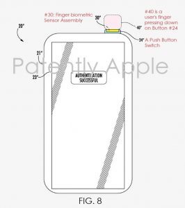 touch id iphone 8 brevetto