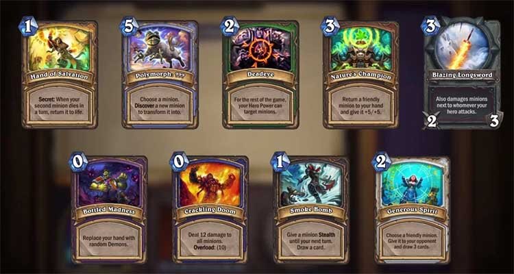 Le carte di classe nell'arena di Hearthstone