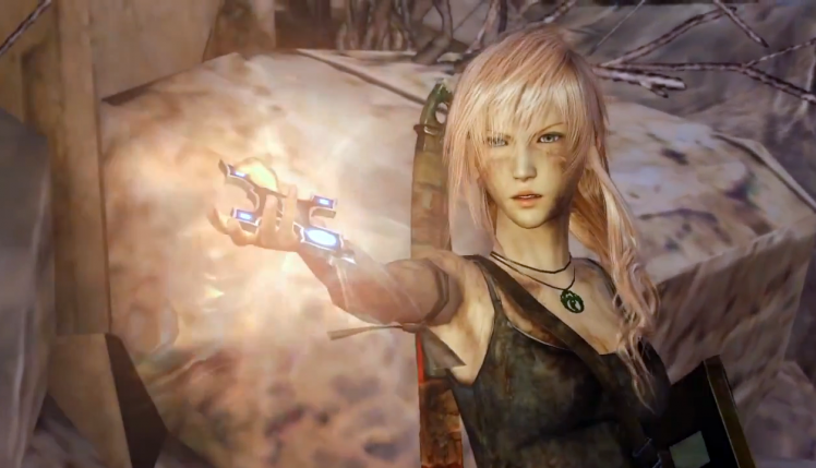 Final Fantasy 15 crossover con Tomb Raider nellimmagine il DLC di Tomb Raider in Lightning Returns)