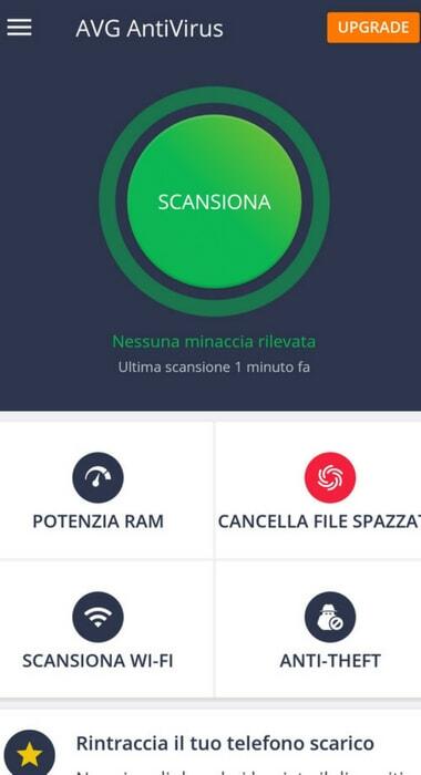 AVG antivirus scansione