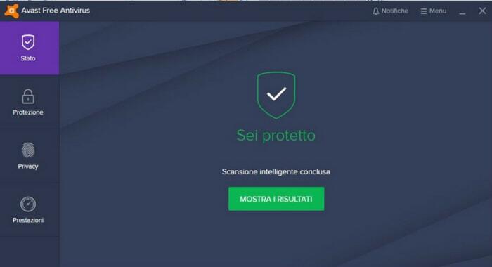avast scansione conclusa