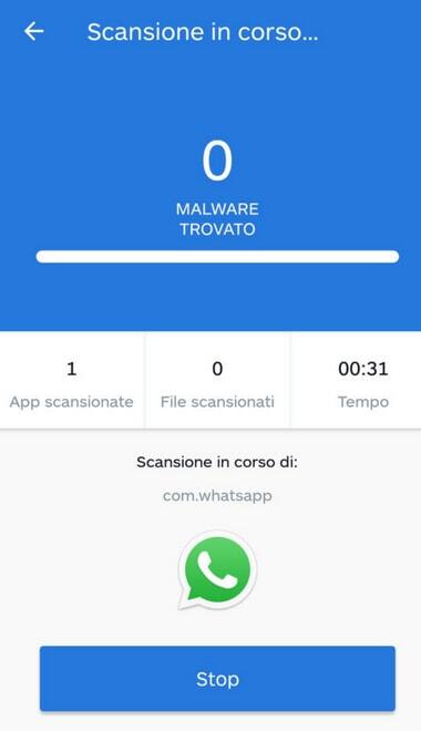 malwarebytes scansione in corso
