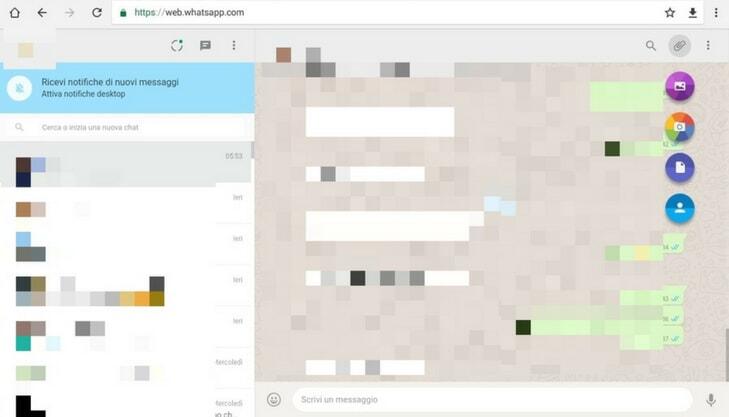 whatsapp chat per tablet