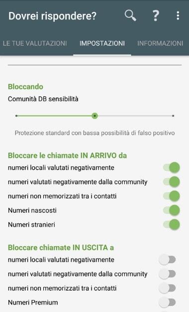 Bloccare le chiamate IN ARRIVO da