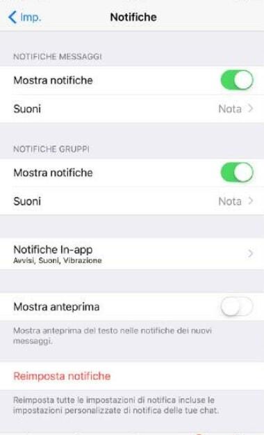 notifiche gruppi iphone