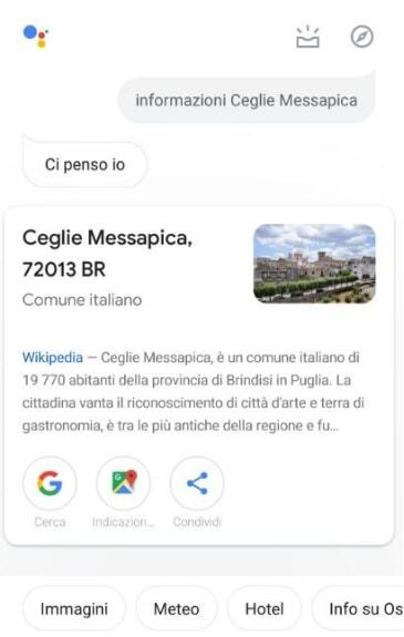 google assistant città