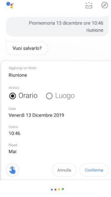 google assistant promemoria