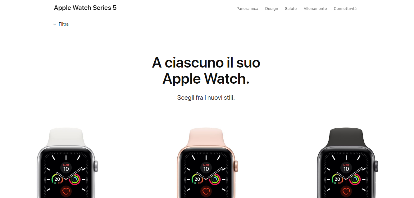 Evento Apple, presentati gli smartwatch Watch serie 5