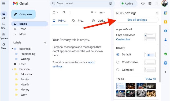 Come aggiungere un messaggio fuori sede Gmail5