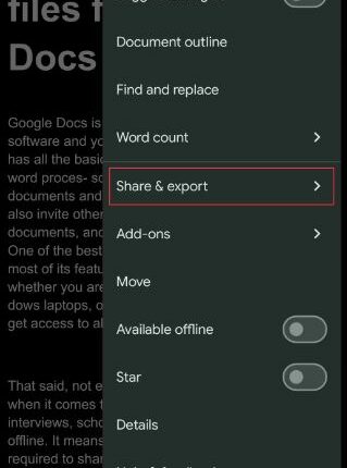 Come esportare file in Google Docs2