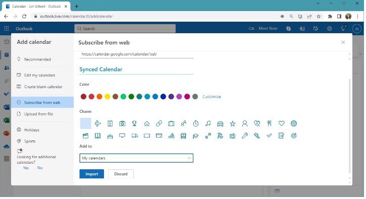 Come aggiungere il tuo calendario Google a Outlook3